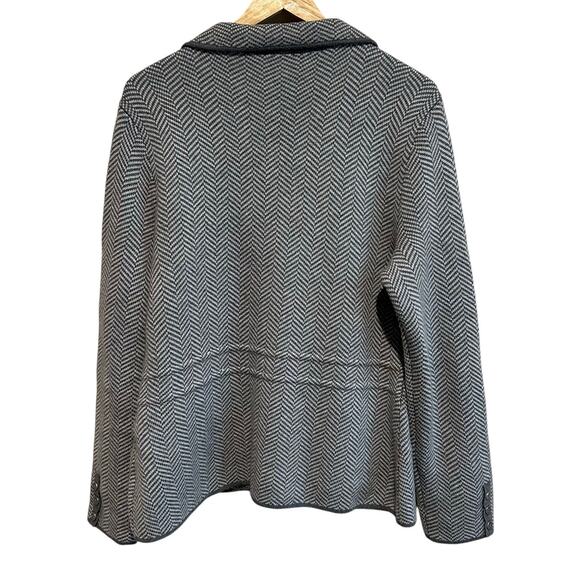 Talbots Merino Wool Herringbone Knit Sweat Blazer Jacket L - Picture 7 of 10